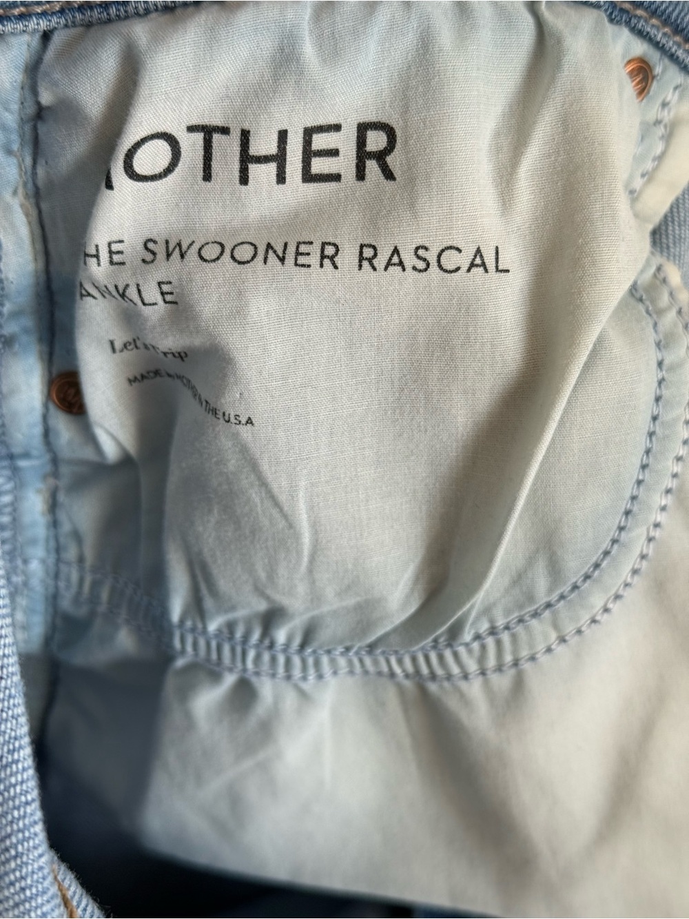 MOTHER The Swooner Rascal Ankle Jeans Let’s Trip Size 30 - Picture 6 of 6